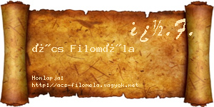 Ács Filoméla névjegykártya